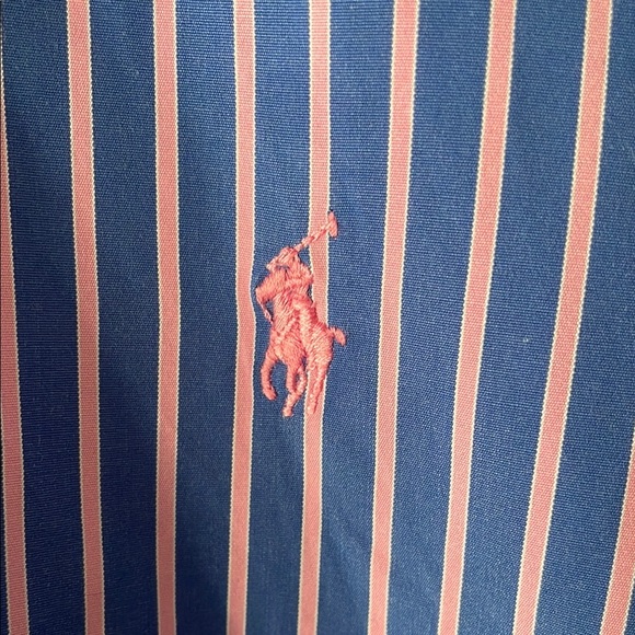 Ralph Lauren Men’s 16 34/35 Blue and Pink Button Down Collar Shirt Classic - Picture 4 of 7